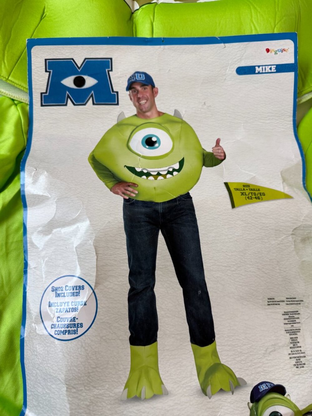 Monsters University Mens XL Inc Mike Wazowski Halloween Costume Disney Disguise